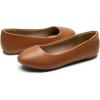 DREAM PAIRS Women’s Sole-Simple Ballerina Walking Flats Shoes(Brown-pu)