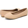 DREAM PAIRS Women’s Sole-Simple Ballerina Walking Flats Shoes(Nude Nubuck)