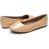 DREAM PAIRS Women’s Sole-Simple Ballerina Walking Flats Shoes(Nude-pat-1)