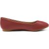 DREAM PAIRS Women’s Sole-Simple Ballerina Walking Flats Shoes(Red/Pu)
