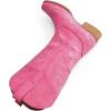 DREAM PAIRS Women’s Square Toe Cowboy Cowgirl Boots Pull On Low Chunky Heel Mid Calf Western Boots with Embroidered Stitched for Theme Party Country Concert(Pink)