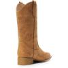 DREAM PAIRS Women’s Square Toe Cowboy Cowgirl Boots Pull On Low Chunky Heel Mid Calf Western Boots with Embroidered Stitched for Theme Party Country Concert(Tan)