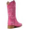 DREAM PAIRS Women’s Square Toe Cowboy Cowgirl Boots Pull On Low Chunky Heel Mid Calf Western Boots with Embroidered Stitched for Theme Party Country Concert(Pink)