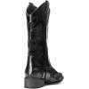 DREAM PAIRS Women’s Square Toe Cowboy Cowgirl Boots Pull On Low Chunky Heel Mid Calf Western Boots with Embroidered Stitched for Theme Party Country Concert(Black)