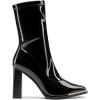 DREAM PAIRS Women’s Square Toe Gogo Boots Elastic Ankle Boots High Chunky Block Heel Mid Calf Boots(Black/Pu)