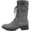 DREAM PAIRS Women’s Winter Lace up Mid Calf Combat Riding Military Boots(Amazon-grey)