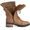 DREAM PAIRS Women’s Winter Lace up Mid Calf Combat Riding Military Boots(Camel-a)