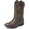DREAM PAIRS Cowgirl Cowboy Western Boots Girls Mid Calf Riding Shoes Little Kid/Big Kid(Brown)