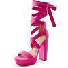 DREAM PAIRS High Heels Chunky Block Platform Heels for Women Strappy Gladiator Sexy Open Toe Heels Dressy Pumps Sandals(Hot Pink)