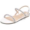 DREAM PAIRS Women’s Casual Dresssy Low Wedge Summer Shoes Cute Strappy Rhinestone Open Toe Flat Sandals