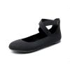 DREAM PAIRS Women’s Comfortable Fashion Elastic Ankle Straps Flats Shoes(Black-knit)