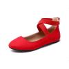 DREAM PAIRS Women’s Comfortable Fashion Elastic Ankle Straps Flats Shoes(Red)