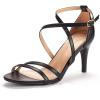 DREAM PAIRS Women’s Fashion Stilettos Open Toe Pump Heel Sandals(Black/Pu)