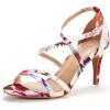 DREAM PAIRS Women’s Fashion Stilettos Open Toe Pump Heel Sandals(Floral)