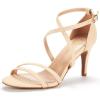 DREAM PAIRS Women’s Fashion Stilettos Open Toe Pump Heel Sandals(Nude/Nubuck)
