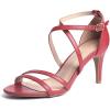 DREAM PAIRS Women’s Fashion Stilettos Open Toe Pump Heel Sandals(Red/Pu)