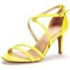 DREAM PAIRS Women’s Fashion Stilettos Open Toe Pump Heel Sandals(Yellow/Pu)