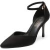 DREAM PAIRS Women’s High Heels Strappy Closed Toe Stiletto Ankle Strap Pointed Toe D’Orsay Heel Dress Wedding Party Pumps Shoes(Black)