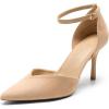 DREAM PAIRS Women’s High Heels Strappy Closed Toe Stiletto Ankle Strap Pointed Toe D’Orsay Heel Dress Wedding Party Pumps Shoes(Nude)