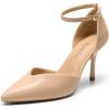 DREAM PAIRS Women’s High Heels Strappy Closed Toe Stiletto Ankle Strap Pointed Toe D’Orsay Heel Dress Wedding Party Pumps Shoes(Nude-pu)