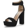 DREAM PAIRS Women’s Hi-lo Heeled Sandal(Black/Nubuck)
