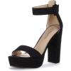 DREAM PAIRS Women’s Hi-lo Heeled Sandal(Black/Suede)