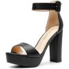 DREAM PAIRS Women’s Hi-lo Heeled Sandal(Black-pu)