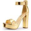 DREAM PAIRS Women’s Hi-lo Heeled Sandal(Gold-pat)