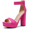 DREAM PAIRS Women’s Hi-lo Heeled Sandal(Hot Pink-suede)