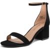 DREAM PAIRS Womens Low-Chunk Low Heel Pump Sandal(Black)