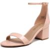 DREAM PAIRS Womens Low-Chunk Low Heel Pump Sandal(Blush/Pat)