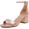 DREAM PAIRS Womens Low-Chunk Low Heel Pump Sandal(Champagne/Pearl)