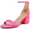 DREAM PAIRS Womens Low-Chunk Low Heel Pump Sandal(Fuchsia)