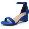 DREAM PAIRS Womens Low-Chunk Low Heel Pump Sandal(Royal/Blue)