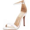DREAM PAIRS Women’s Open Toe High Heels Stiletto Heeled Sandals Sexy Dressy Shoes(White/Pat)