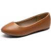 DREAM PAIRS Women’s Sole-Simple Ballerina Walking Flats Shoes(Brown-pu)