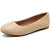 DREAM PAIRS Women’s Sole-Simple Ballerina Walking Flats Shoes(Nude-pu-1)