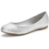 DREAM PAIRS Women’s Sole-Simple Ballerina Walking Flats Shoes(Silver/Glitter)