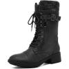 DREAM PAIRS Women’s Winter Lace up Mid Calf Combat Riding Military Boots(Amazon-black)