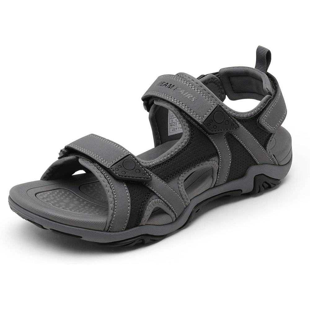imageDREAM PAIRS Mens Sandals Hiking Water Beach Sport Outdoor Athletic Arch Support Summer SandalsGrey