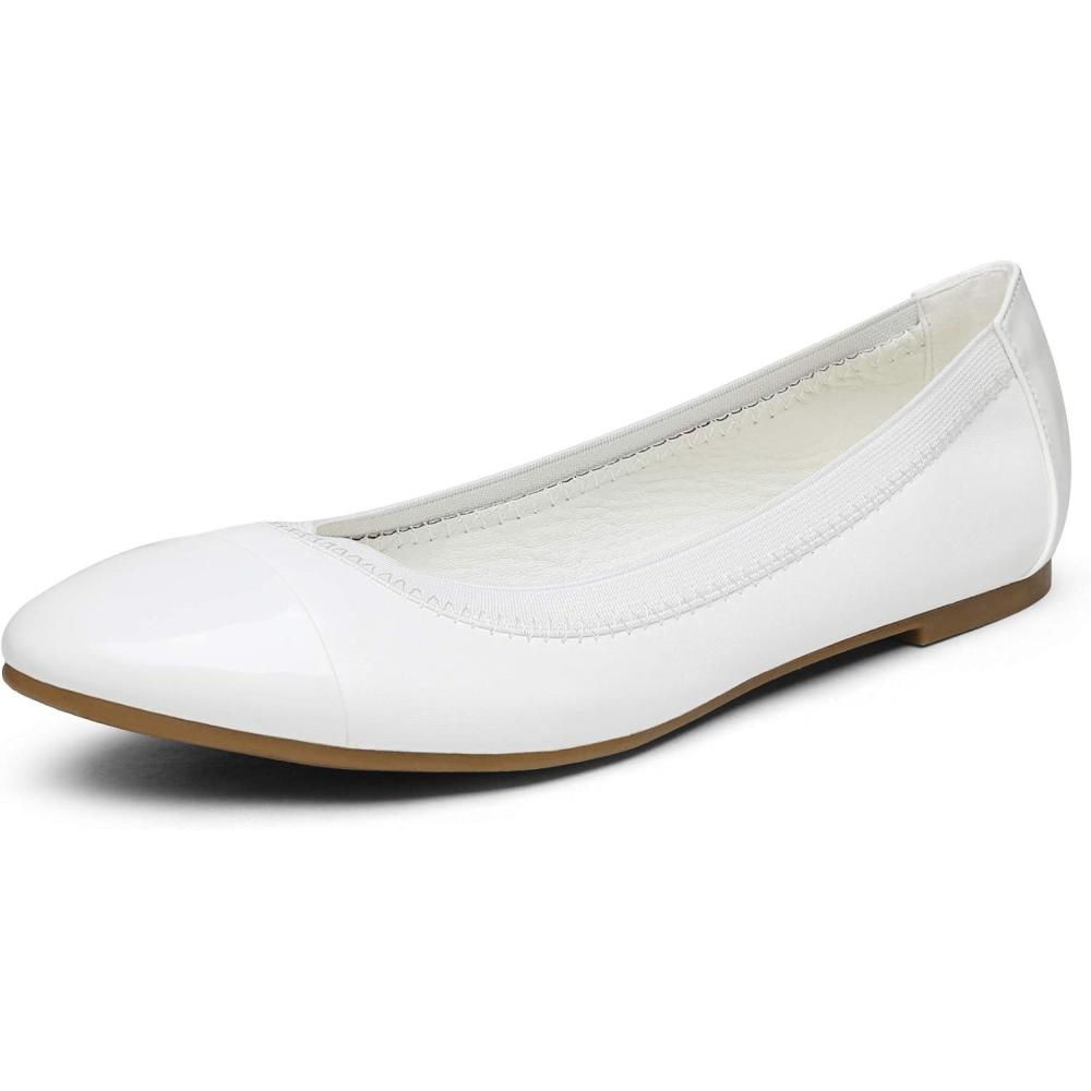 imageDREAM PAIRS Womens SoleFlex Ballerina Walking Flats ShoesWhite