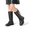 DREAM PAIRS Girls Riding Boots Knee High Side Zipper Mid Calf Shoes Little Kid/Big Kid(Black/Diy)