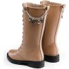 DREAM PAIRS Girls Riding Boots Knee High Side Zipper Mid Calf Shoes Little Kid/Big Kid(Brown)