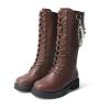 DREAM PAIRS Girls Riding Boots Knee High Side Zipper Mid Calf Shoes Little Kid/Big Kid(Dark Brown)