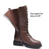 DREAM PAIRS Girls Riding Boots Knee High Side Zipper Mid Calf Shoes Little Kid/Big Kid(Dark Brown)