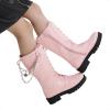 DREAM PAIRS Girls Riding Boots Knee High Side Zipper Mid Calf Shoes Little Kid/Big Kid(Pink/Diy)
