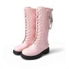 DREAM PAIRS Girls Riding Boots Knee High Side Zipper Mid Calf Shoes Little Kid/Big Kid(Pink/Diy)