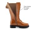 DREAM PAIRS Girls Riding Boots Knee High Side Zipper Mid Calf Shoes Little Kid/Big Kid(Tan)