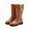 DREAM PAIRS Girls Riding Boots Knee High Side Zipper Mid Calf Shoes Little Kid/Big Kid(Tan)