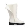 DREAM PAIRS Girls Riding Boots Knee High Side Zipper Mid Calf Shoes Little Kid/Big Kid(White)